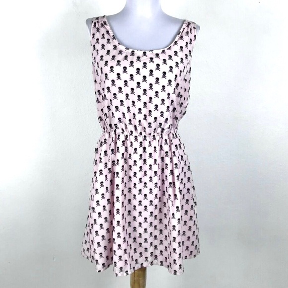 Hot Topic Teenage Runaway Pink Skull Dress Small - Picture 2 of 7
